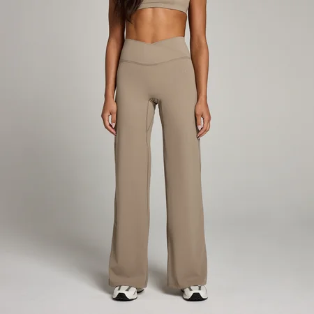 MP Women's Studio Cross Over Wide Leg Legging - ženske helanke - svetlobež