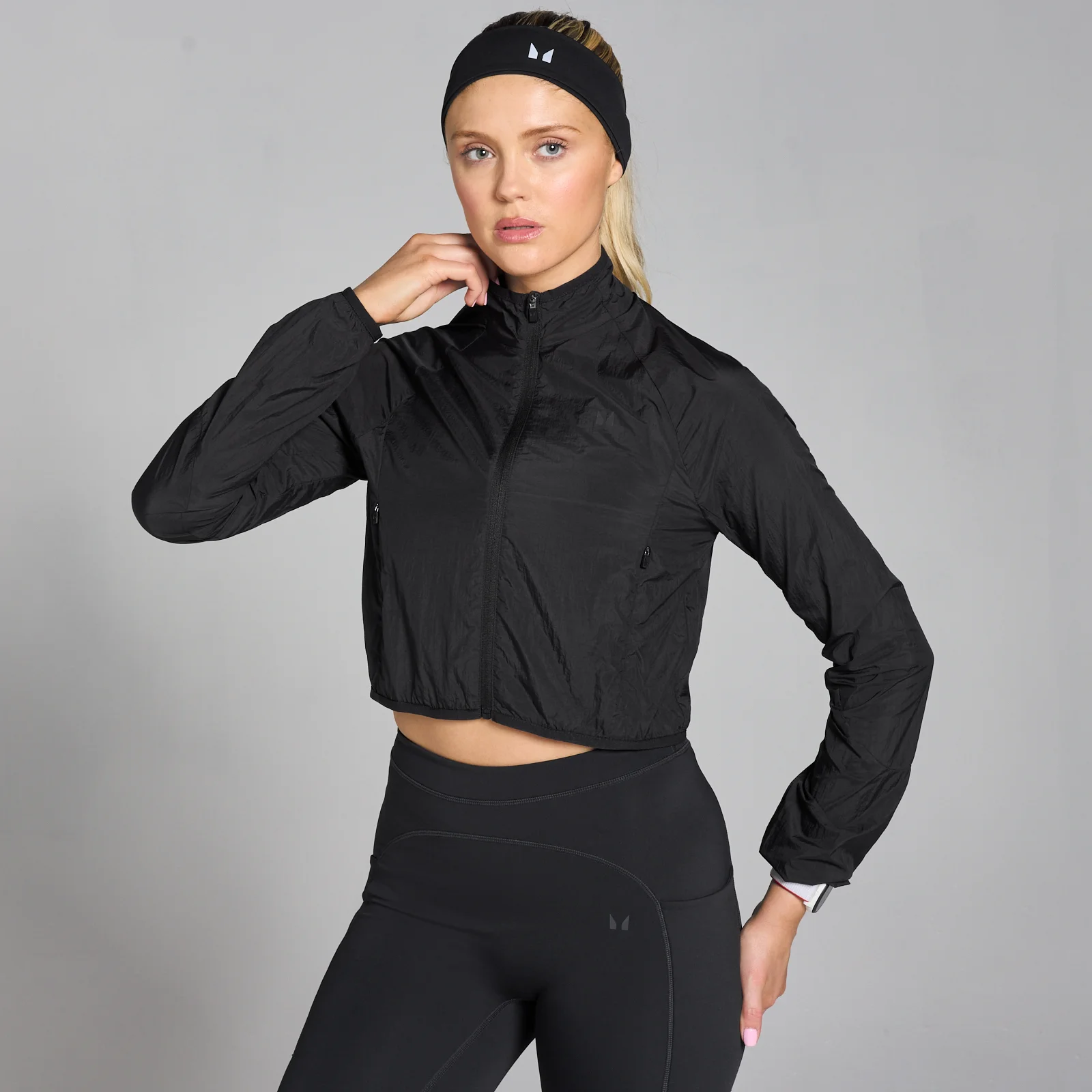 MP Women's Velocity Slim Fit Cropped Windbreaker - ženska vetrovka - crna - XS Slika 1
