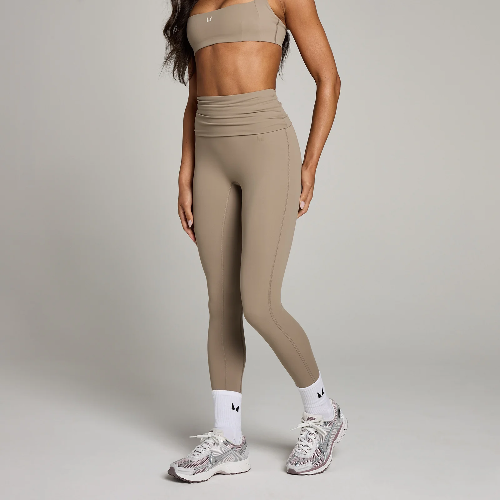 MP Women's Studio Fold Over Legging - ženske helanke - svetlobež - XS Slika 1