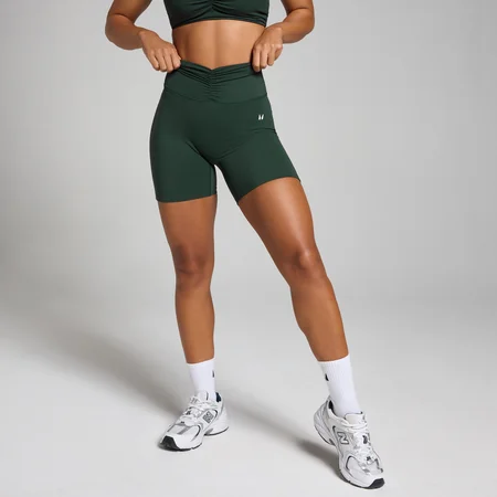 MP Women's Tempo Ruched Front Shorts - ženski šorts - tamnosmaragdni