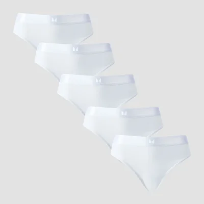 MP Women's Mid Rise Bikini Brief (5 Pack) - ženske gaćice (pakovanje od 5 komada) - bele - M Slika 6