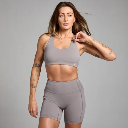 MP Women's Active Cross Back Adjustable Bra - ženski grudnjak - svetlosivi
