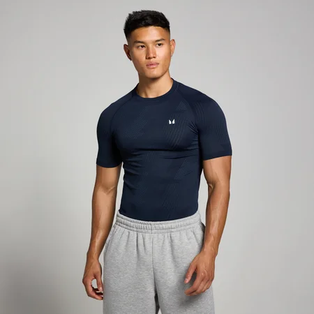 MP Men's Tempo Pillar Graphic Seamless T-Shirt - muška majica sa kratkim rukavima - teget