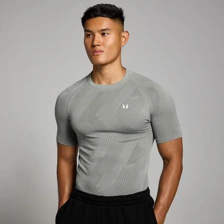 MP Men's Tempo Pillar Graphic Seamless T-Shirt - muška majica sa kratkim rukavima - tamnosiva