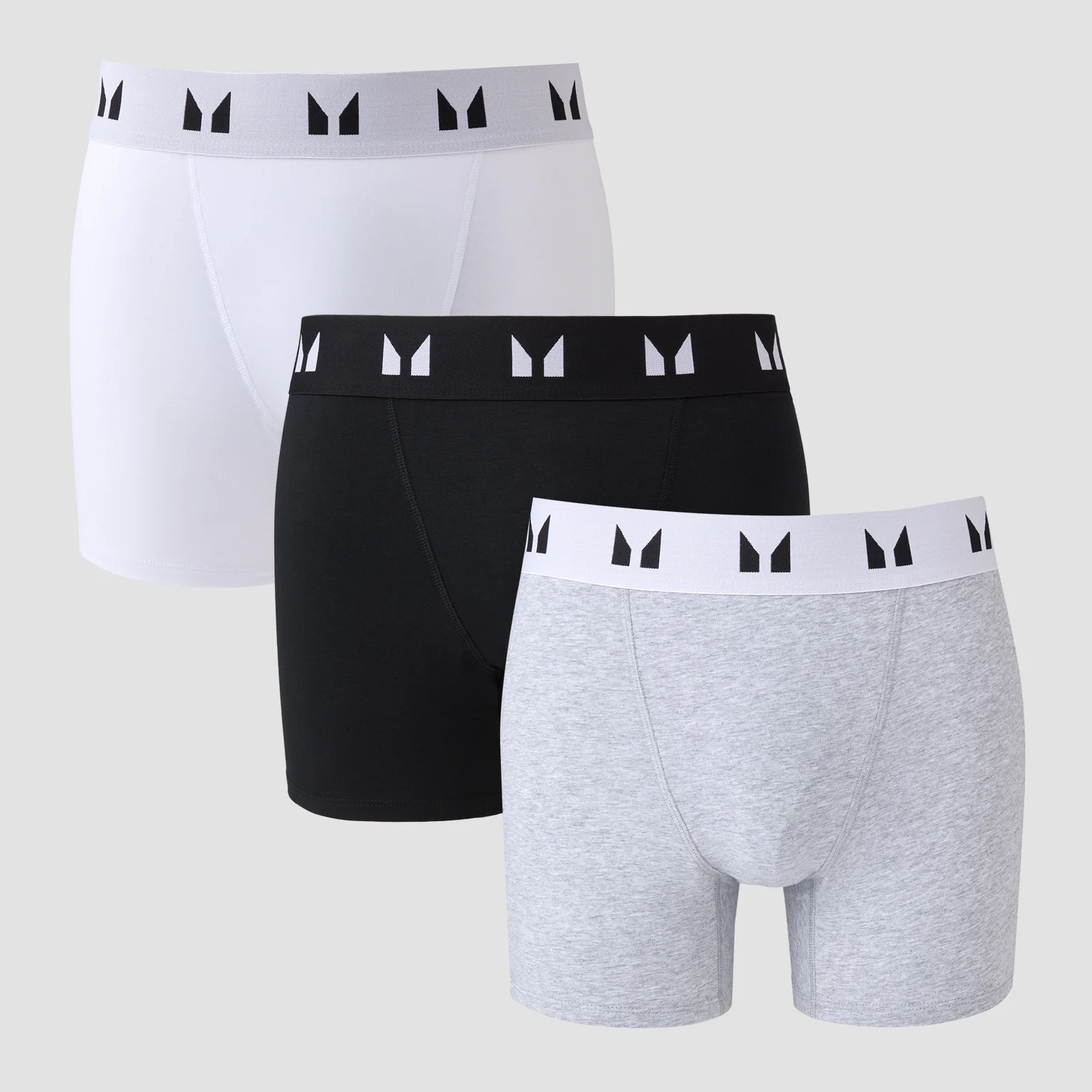 MP Men's Boxers (3 pack) - muške bokserice (pakovanje od 3 komada) - crne/bele/sive - XS Slika 1