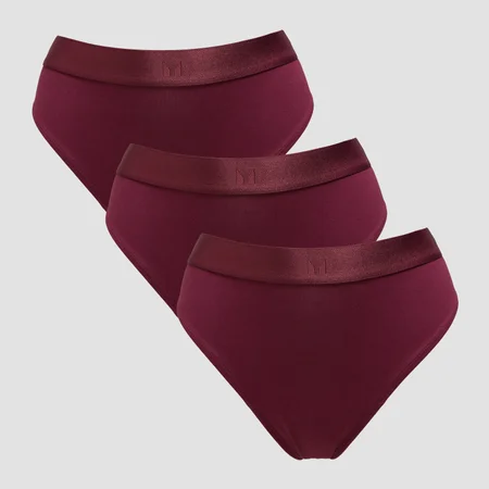 MP Women's Mid Rise Bikini Brief (3 Pack) - ženske gaćice (pakovanje od 3 komada) - tamnobordo