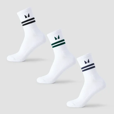 MP Stripe Retro Crew Sock (3 pack) - čarape (pakovanje od 3 para) - crne/tamnosmaragdne/tamnosafirne