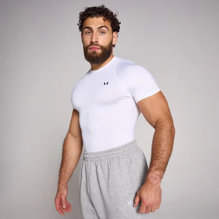 MP Men's Training Short Sleeve Baselayer − muška majica sa kratkim rukavima − bela