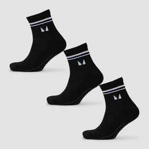 MP Pilates Socks - čarape za pilates (pakovanje od 3 para) - crne - Size UK 2-5