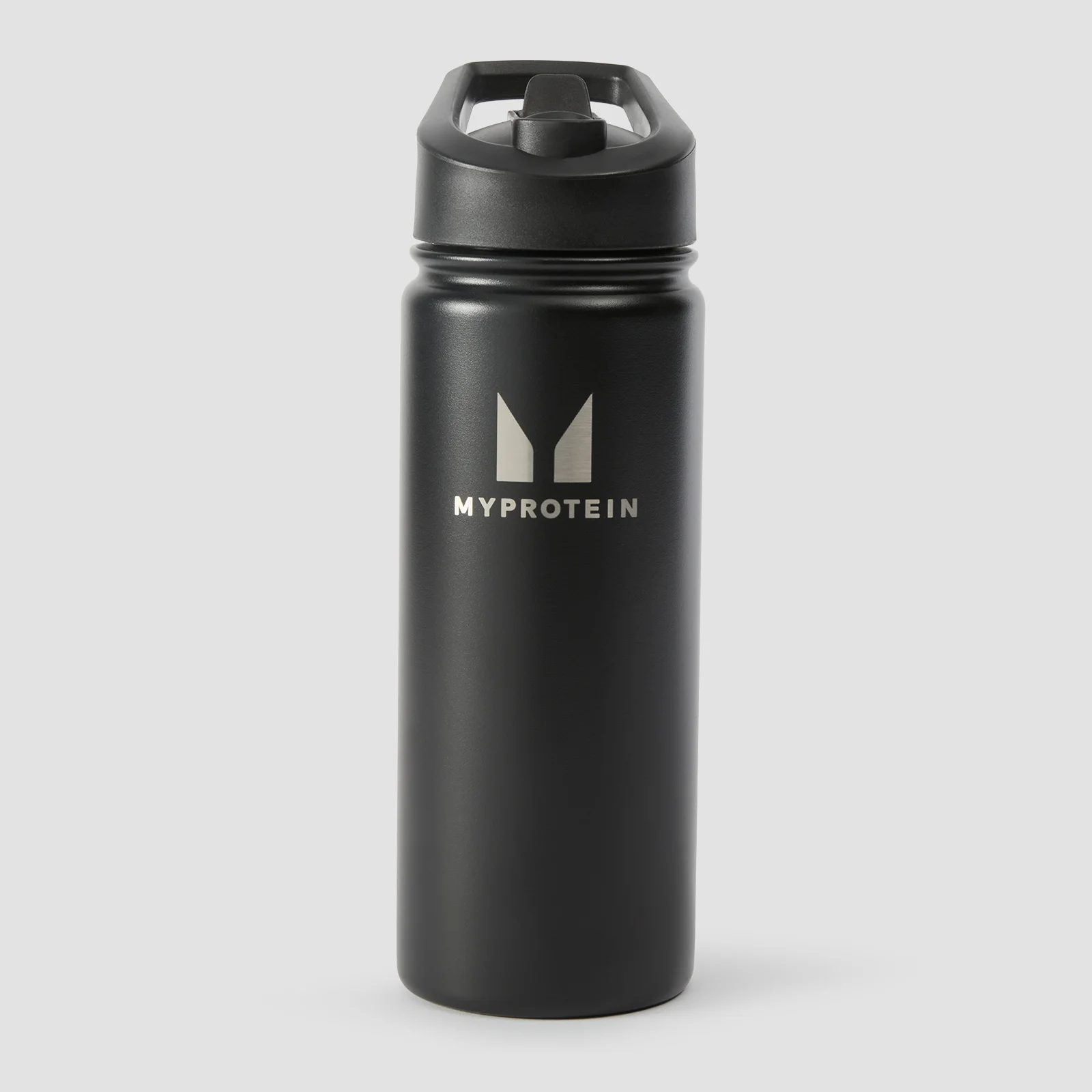 Myprotein Recycled Metal Flip Straw Bottle 500ml − boca sa slamčicom − crna Slika 1