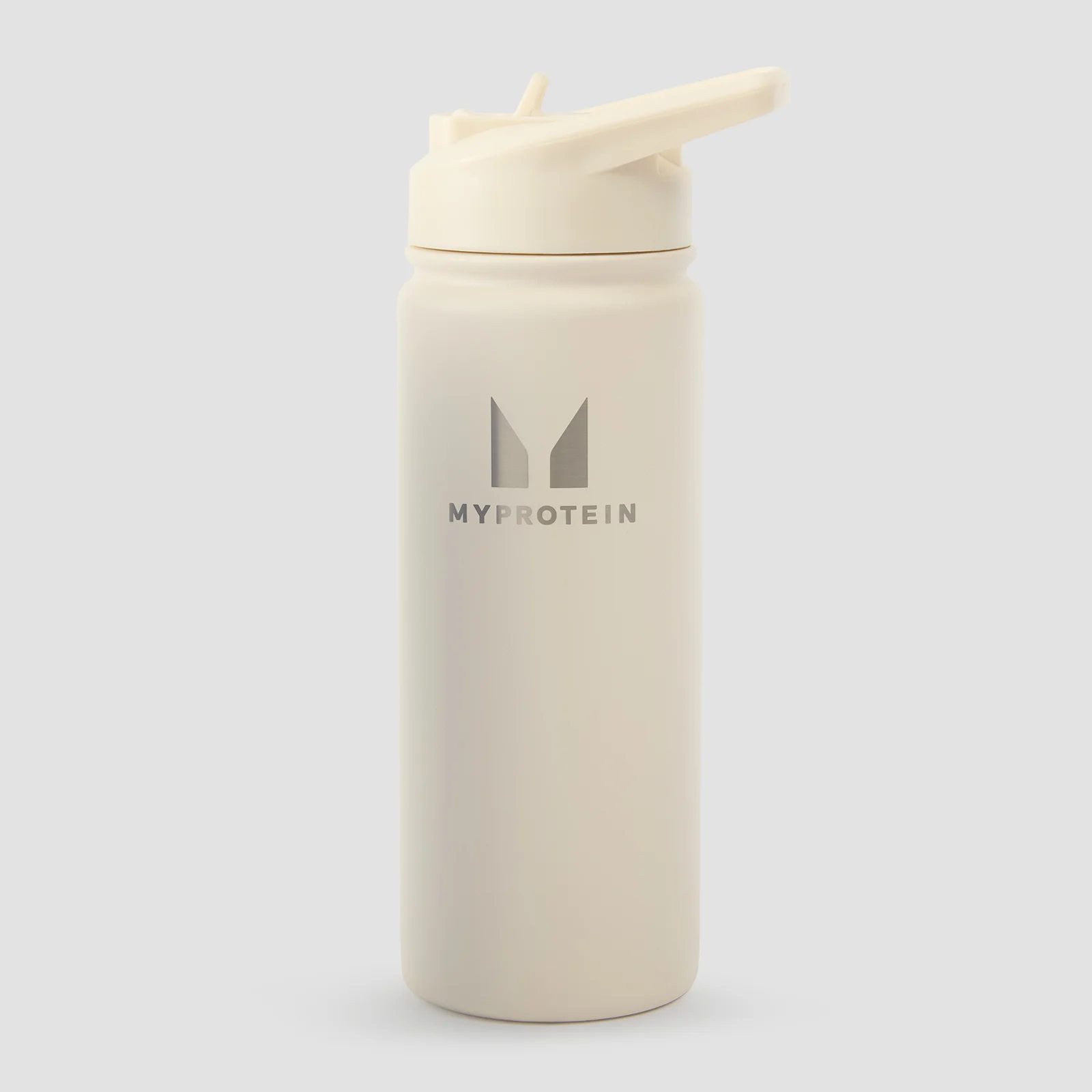 Myprotein Recycled Metal Flip Straw Bottle 500ml − boca sa slamčicom − krem Slika 1