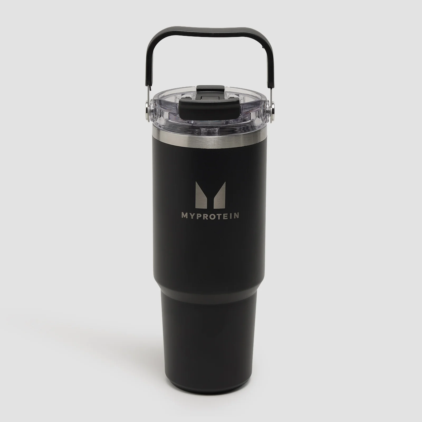 Myprotein reciklirana metalna boca sa gornjom ručkom i slamčicom 900ml - Crna Slika 1