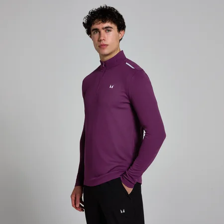 MP Men's Active Gridded 1/4 Zip - muška bluza - šljiva-ljubičasta