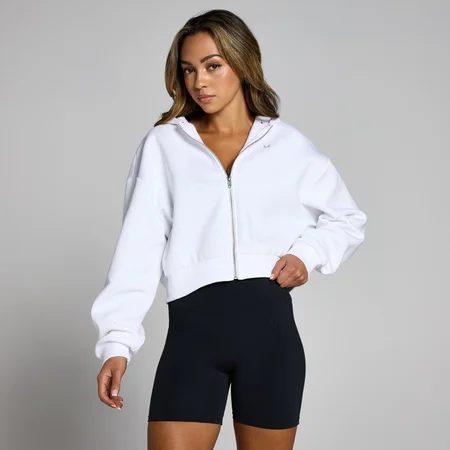 MP Women's Basics Zip Through Cropped Hoodie - ženska dukserica - bela