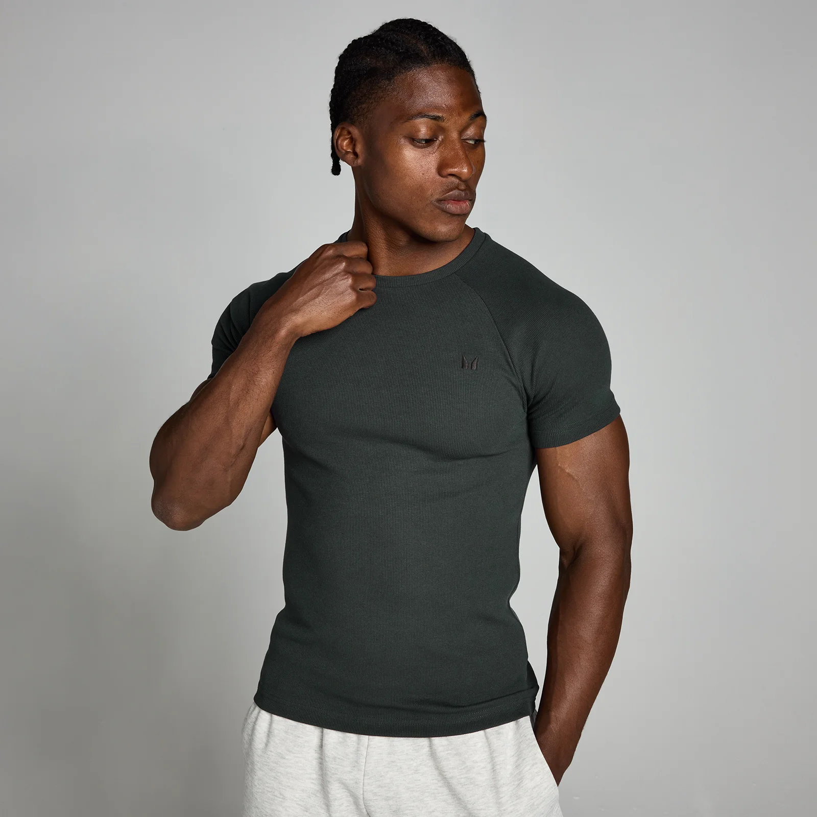 MP Men's Origin Ribbed Muscle Fit T-Shirt - muška majica - ispranocrna - M Slika 1