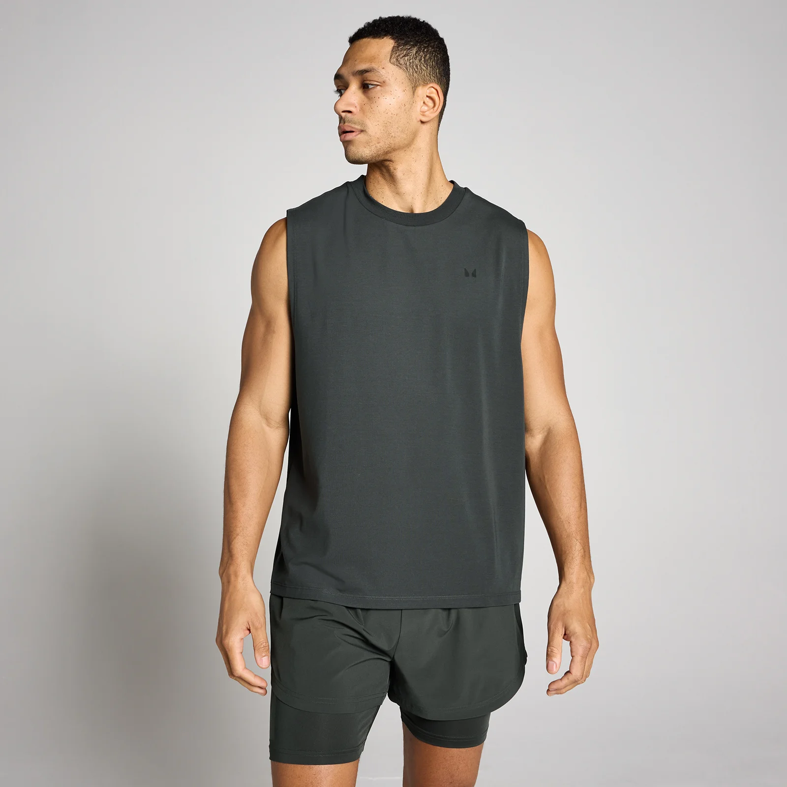 Муška MP Oversized Cotton Modal мајица без рукава - Опрана црна - M Slika 1
