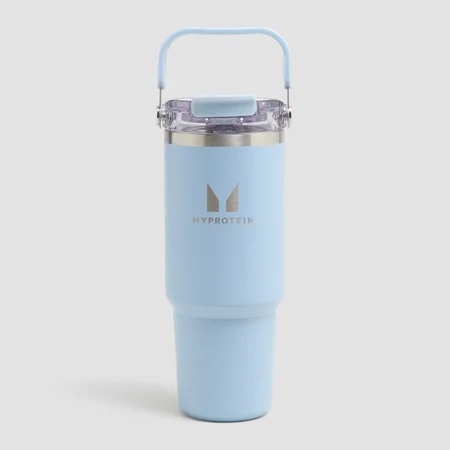 Myprotein Reciklirana Metalna Boca sa Ručkom i Slamkom 900ml - Baby Plava