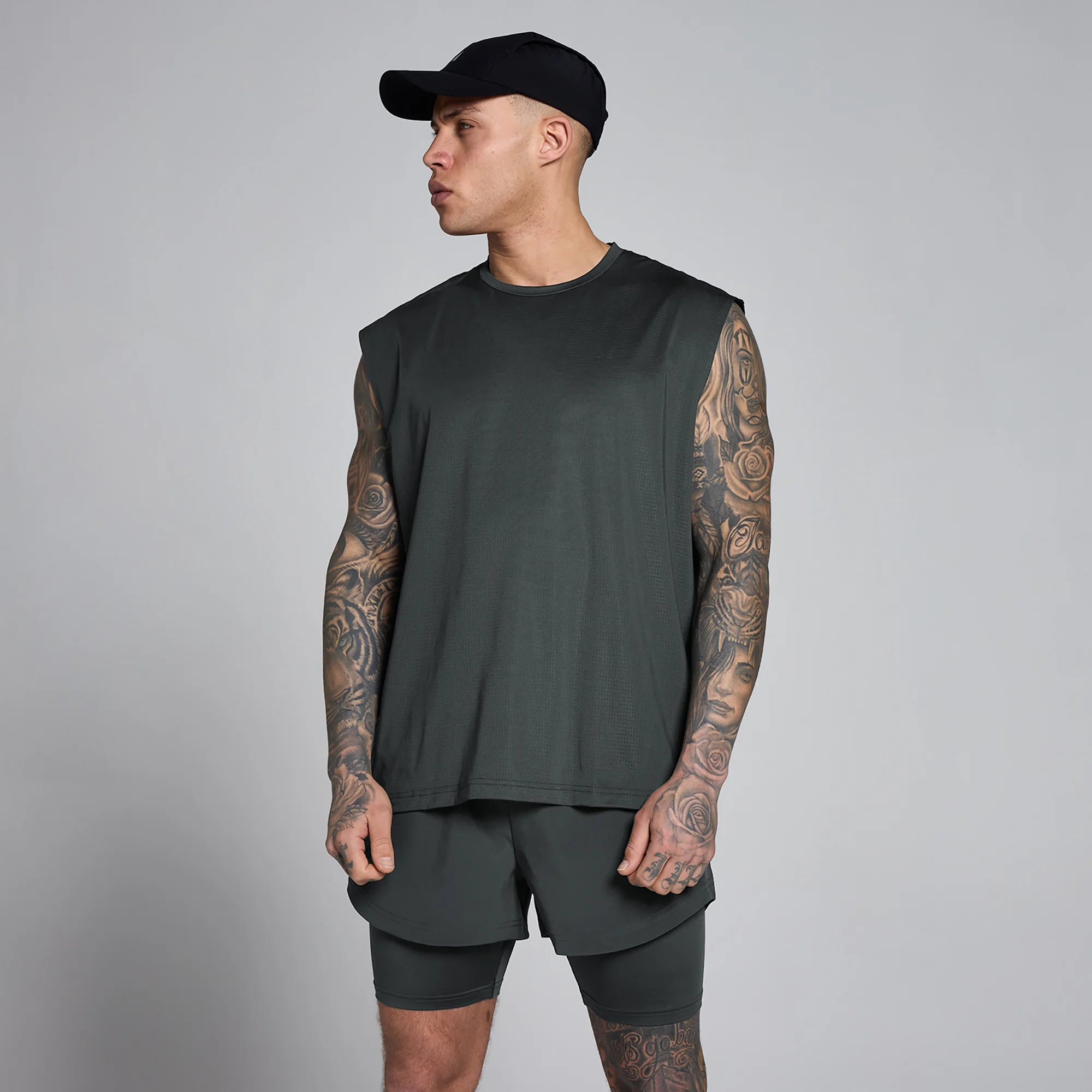MP Muška Hybrid Oversize Mesh Majica Bez Rukava - Isprana Crna - M Slika 1