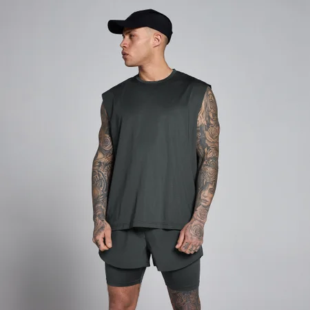 MP Muška Hybrid Oversize Mesh Majica Bez Rukava - Isprana Crna
