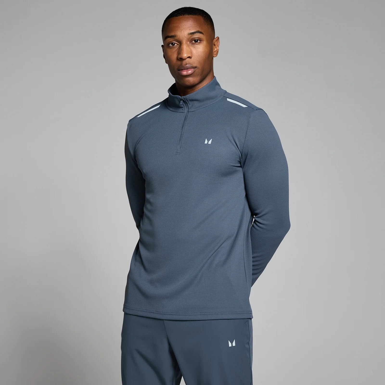 Muška MP Active 1/4 zip majica sa reljefnom teksturom - Siva - S Slika 1