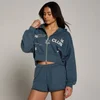 MP Ženska Move Club Graphic Lagana Loopback Zip Dukserica sa Kapuljačom - Izbледела Plava
