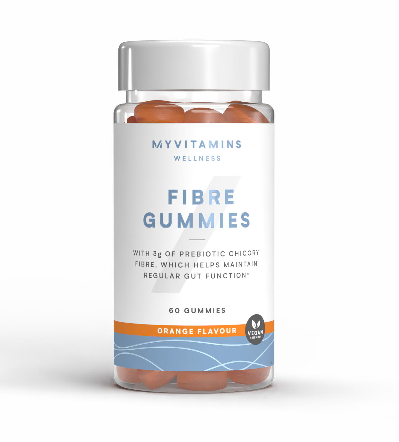 Gumene bombone sa visokim sadržajem vlakana - 60 gummies, 30servings - Narandžasto Slika 1