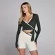 Ženski Tempo Contrast Wrap Top MP - Oprana crna