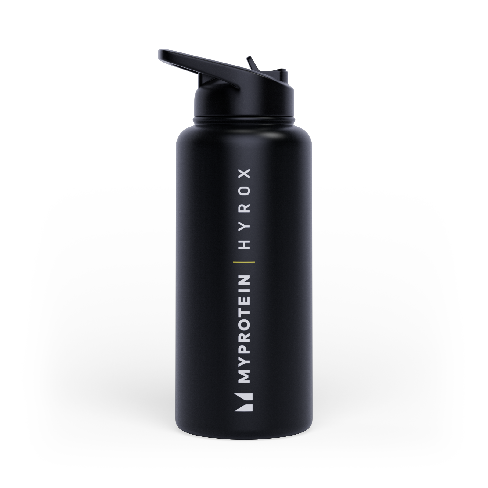 Myprotein Hyrox Reciklirana metalna boca sa slamkom 1L - Crna Slika 1