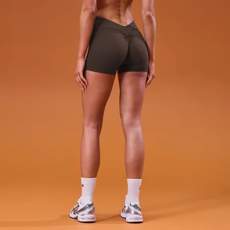 MP ženske Tempo Dipped Waist šorts hlačice - Kakao