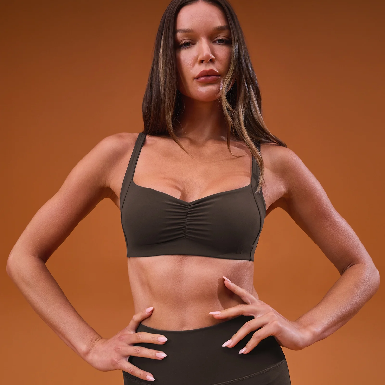 MP ženske Tempo Scrunch Minimal sportski grudnjak - Kakao - XS Slika 1