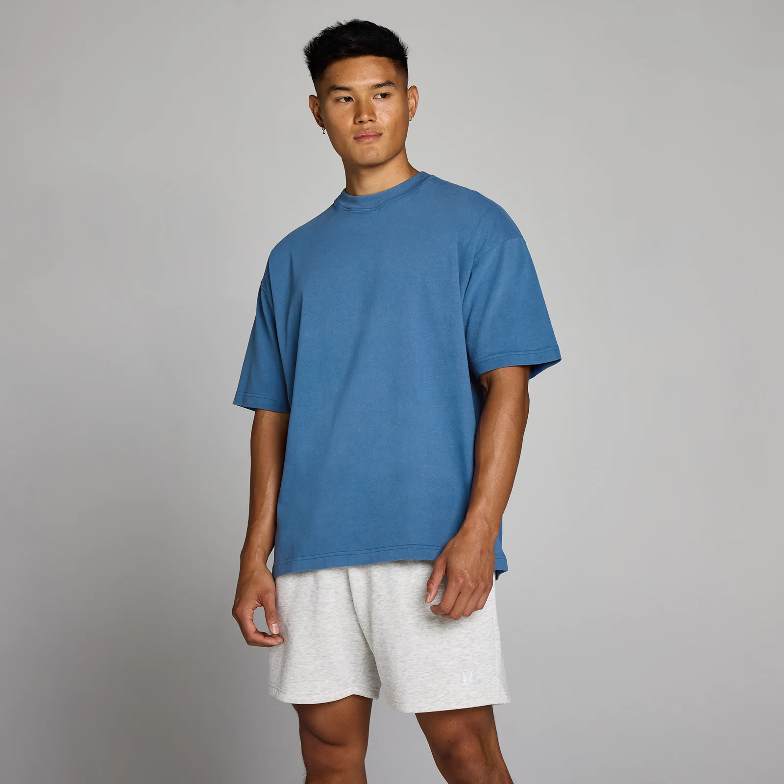 MP Muška Isprana Oversized Pamučna Majica - Track Blue - XS Slika 1