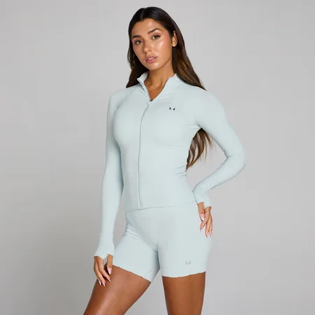 MP Women's Tempo Ultra Seamless jakna sa punim patentom - Plava aura