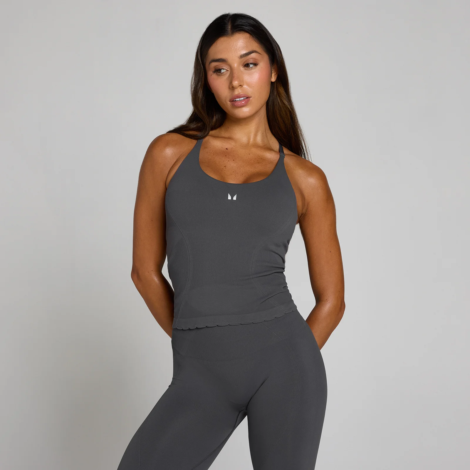 MP Ženski Tempo Ultra Seamless Longline Top - Robust Siva - XS Slika 1