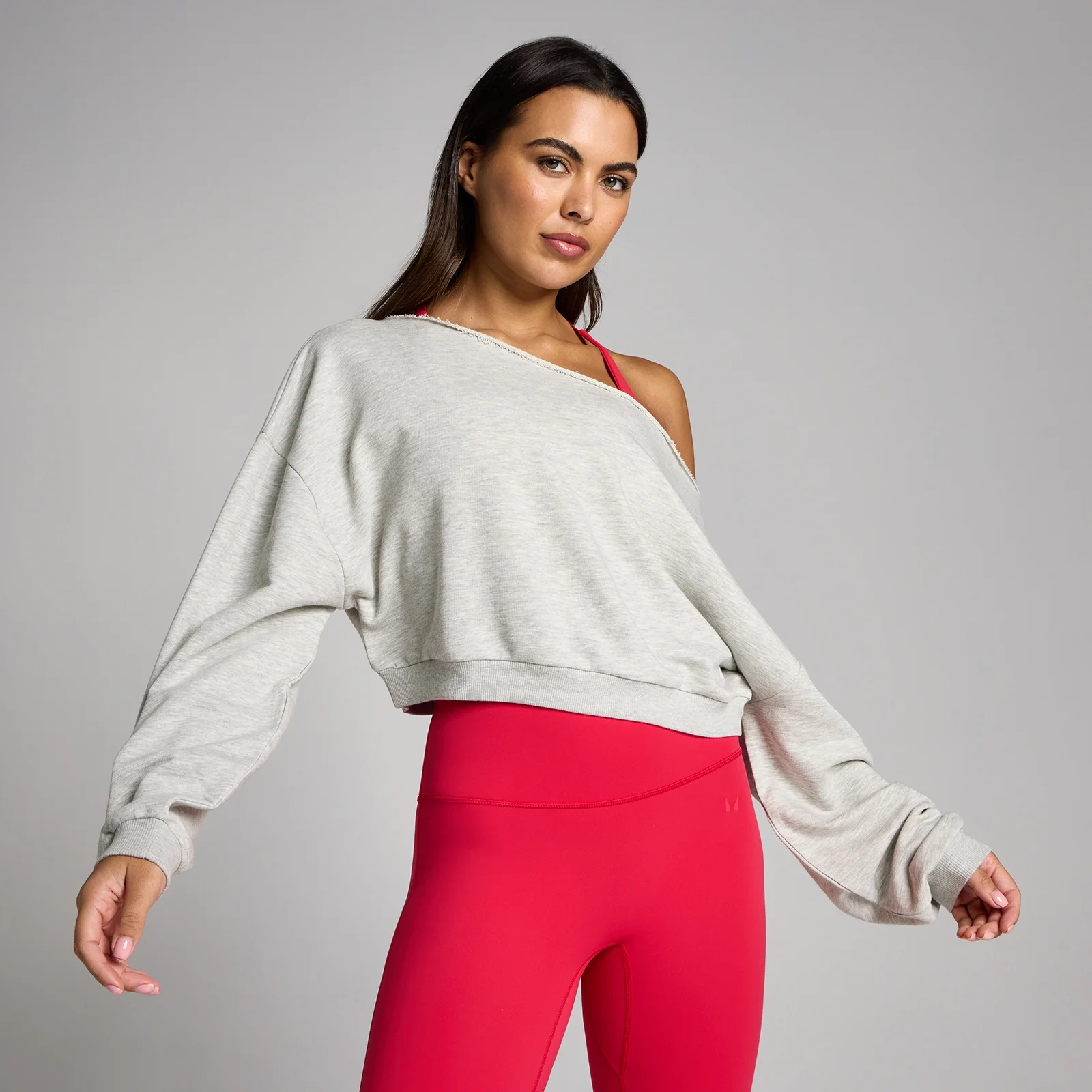 MP Ženski Off The Shoulder Dukserica - Grey Marl - S Slika 1