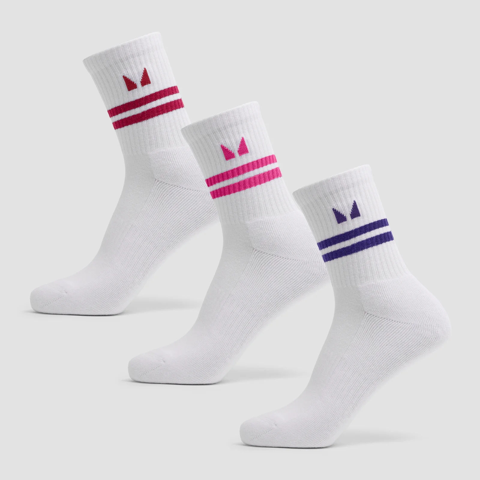MP Retro Prugaste Čarape (3 para) - Snažna Indigo/Intenzivna Bobičasta/Snažna Roze - UK 6-8 Slika 1