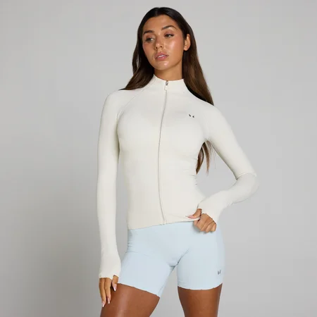 MP ženska Tempo Ultra Seamless jakna sa punim patentnim zatvaračem - Mist/Silver