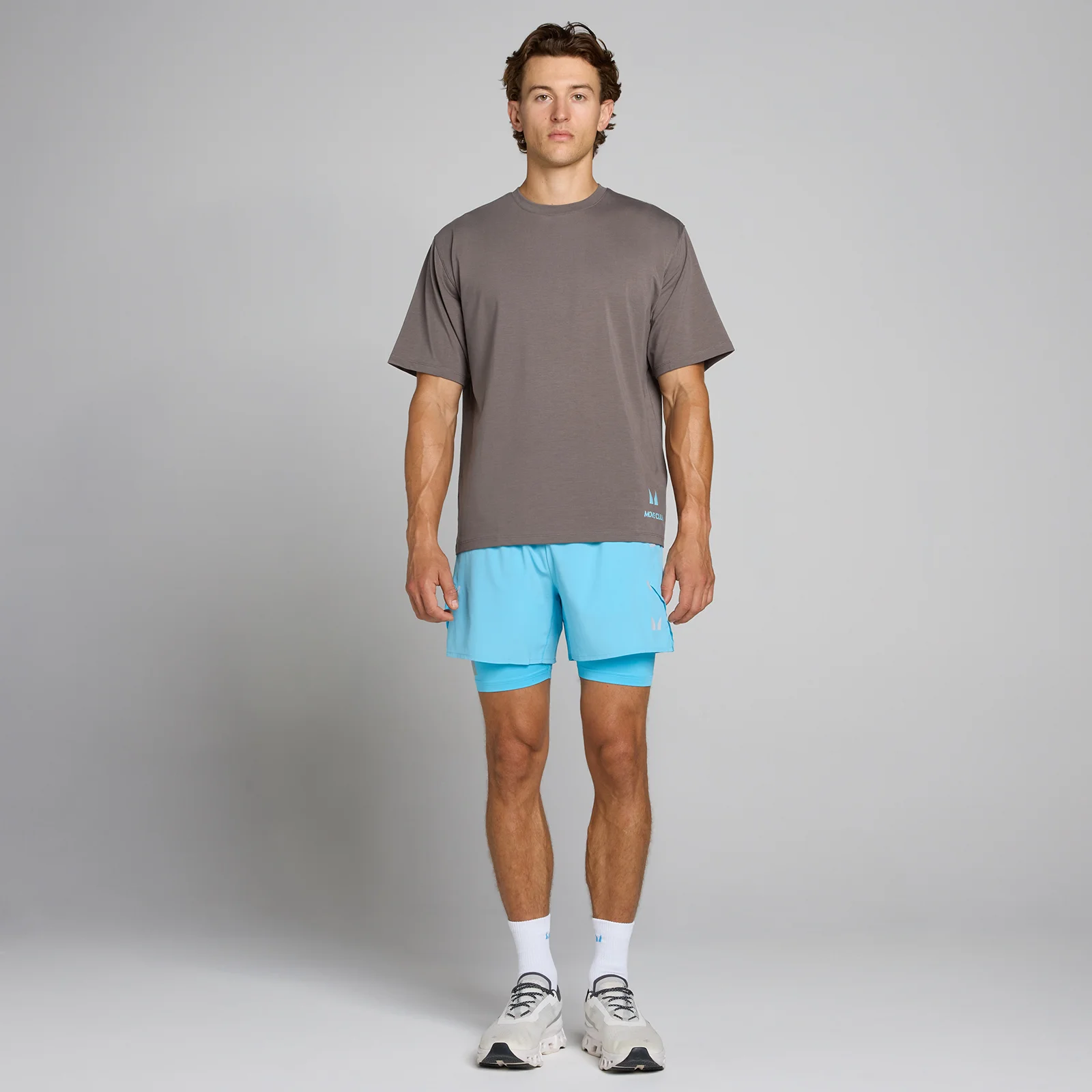 MP muška Hybrid oversized grafička majica - pepeljasto siva - XS Slika 3