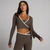 MP Women's Tempo Contrast wrap top - čokolada