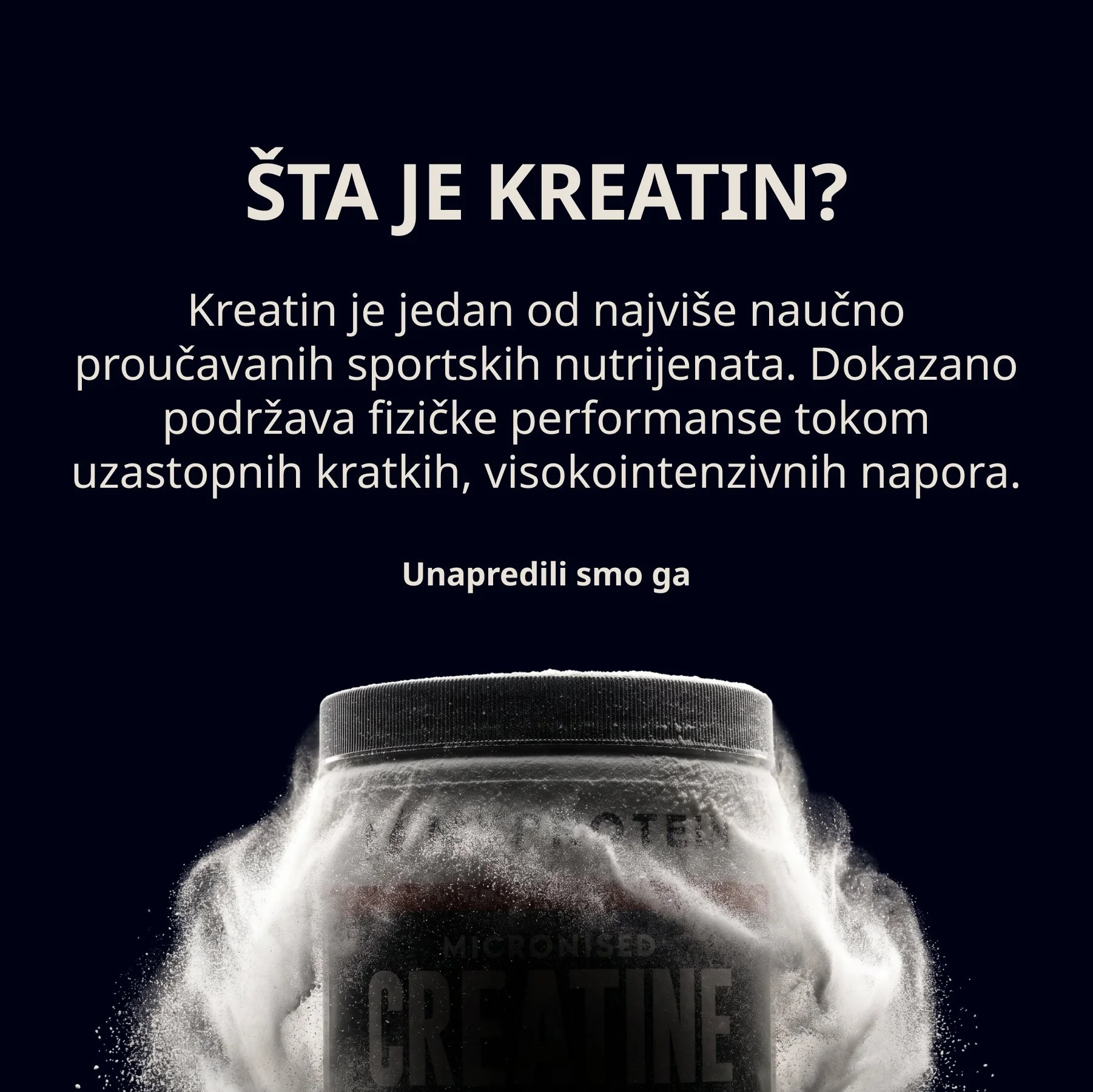 Myprotein Micronised Creatine Powder - 500g - 87servings - Bez Arome Slika 1