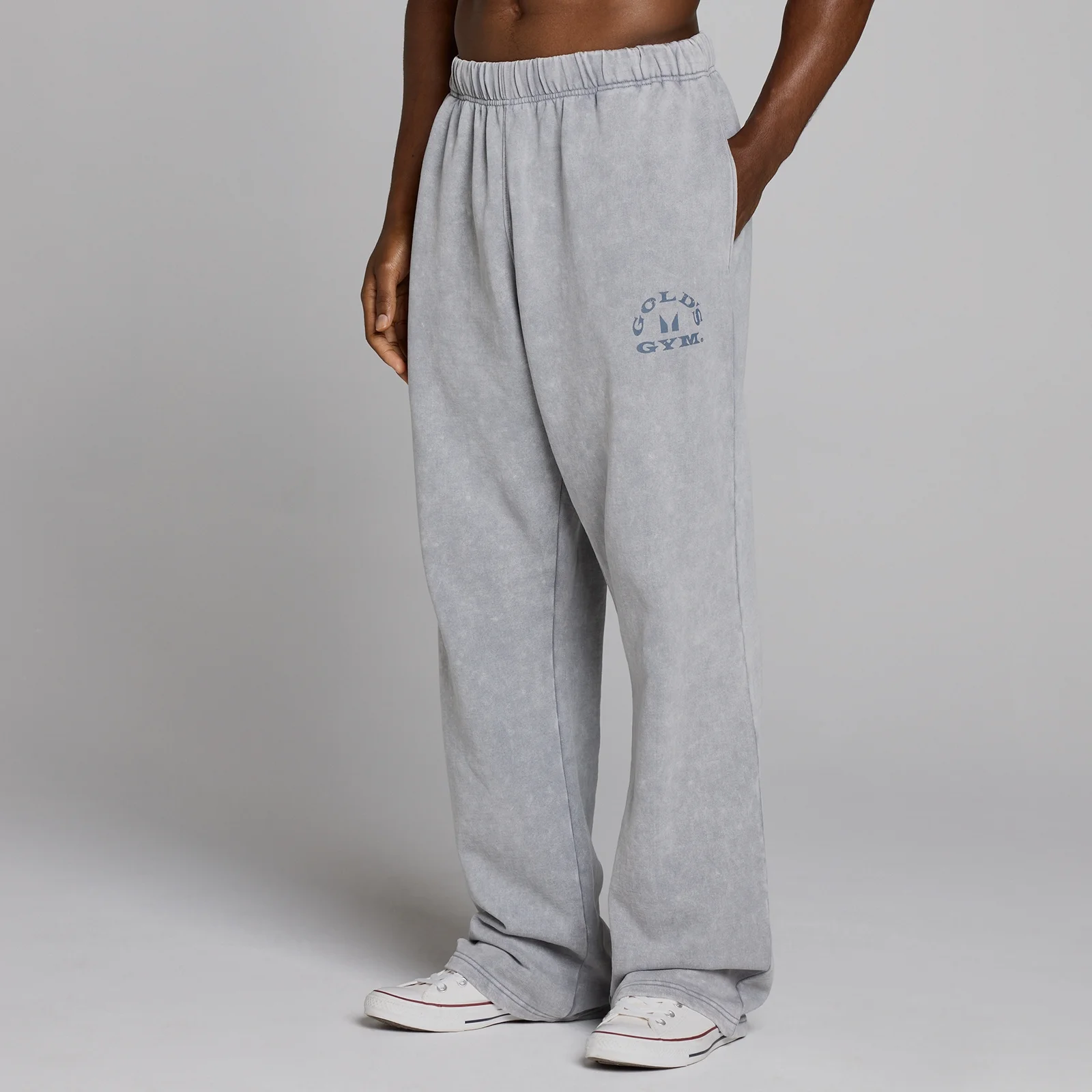MP X Gold's Muška Washed Graphic Oversized Trenerke - Steel Blue - L Slika 3