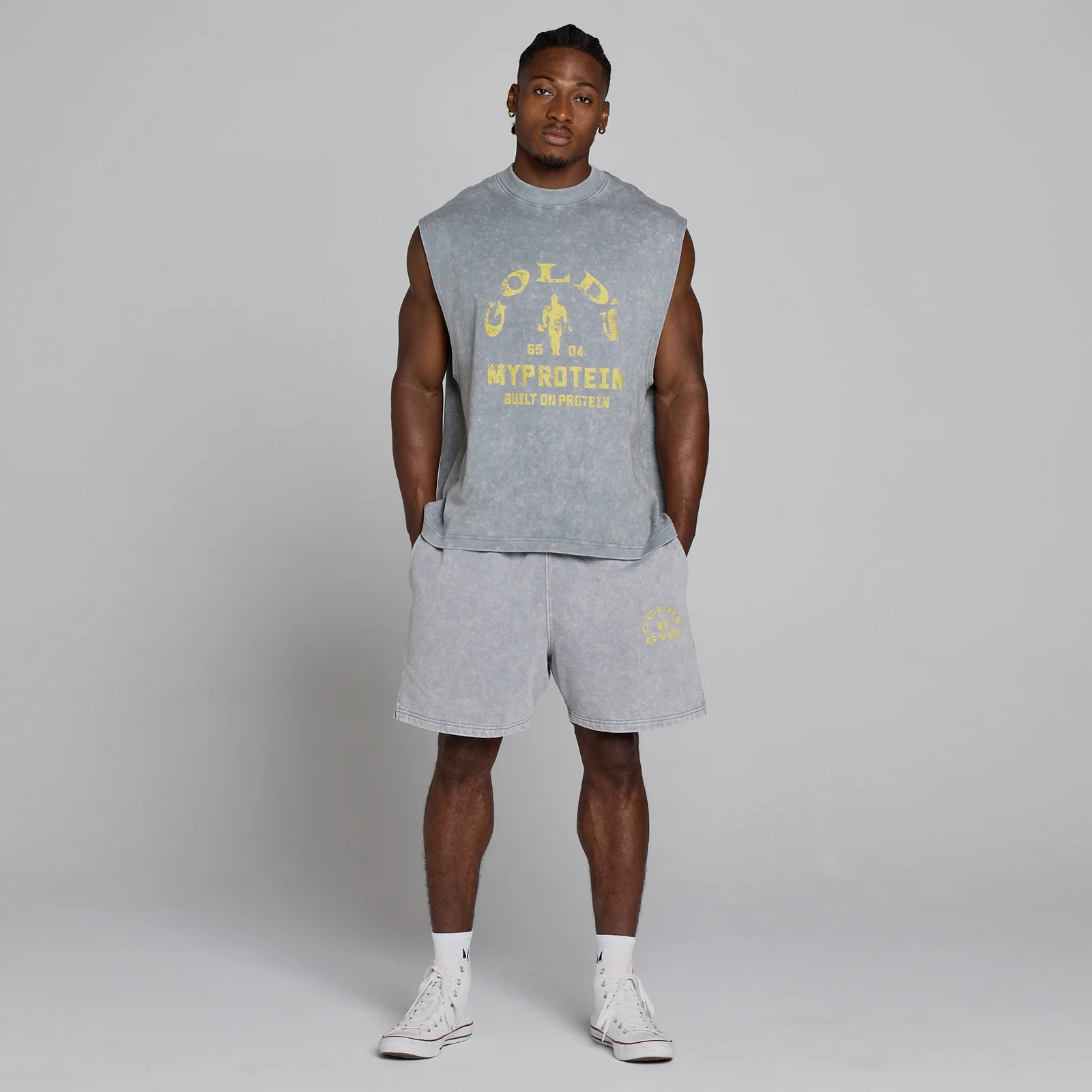 MP X Gold's Muška Washed Graphic Oversized Tank - Steel Blue - XL Slika 5