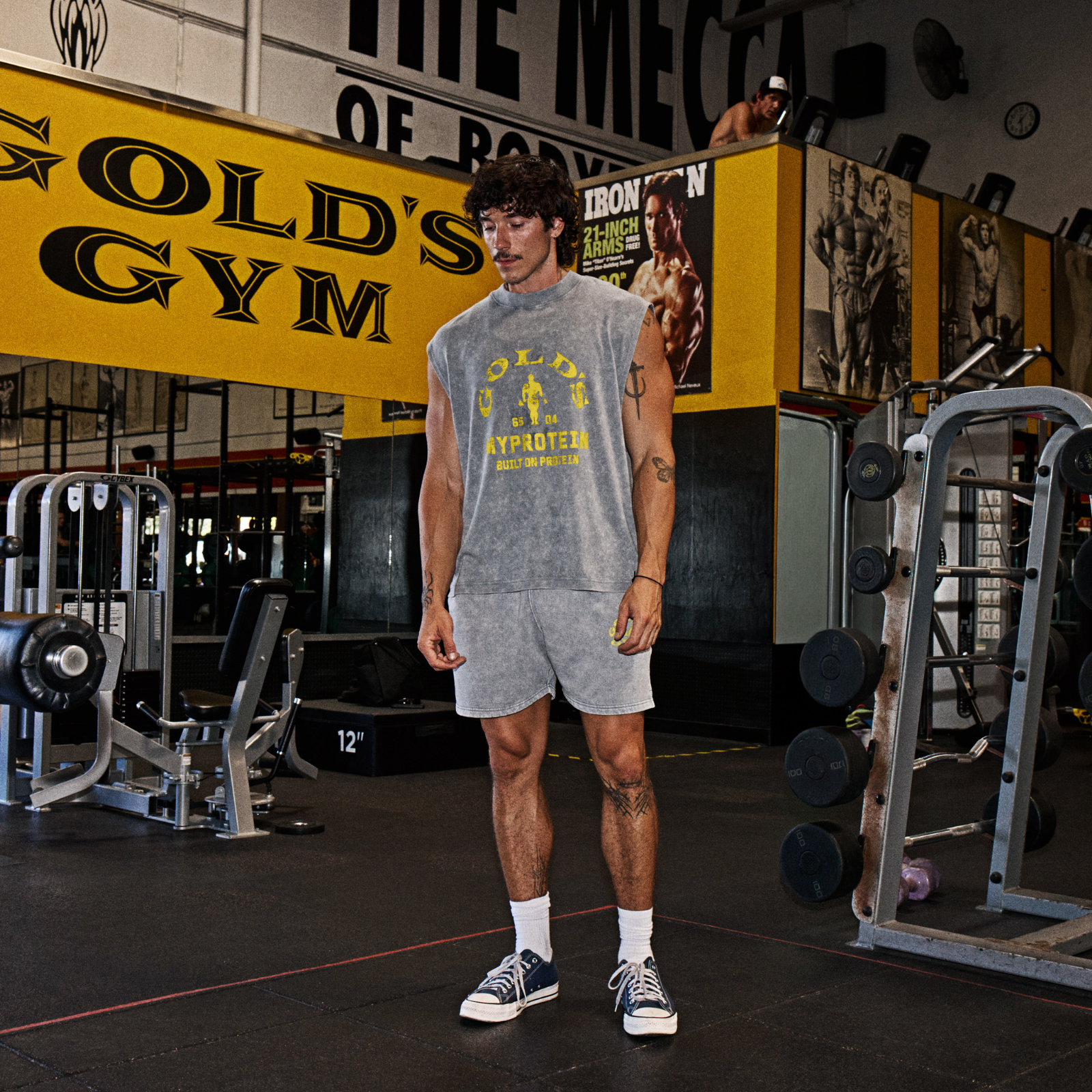 MP X Gold's Muška Washed Graphic Oversized Tank - Steel Blue - XL Slika 2