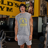 MP X Gold's Muška Washed Graphic Oversized Tank - Steel Blue