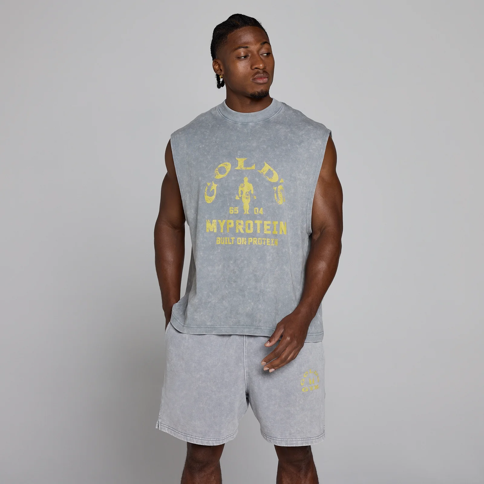 MP X Gold's Muška Washed Graphic Oversized Tank - Steel Blue - XL Slika 3