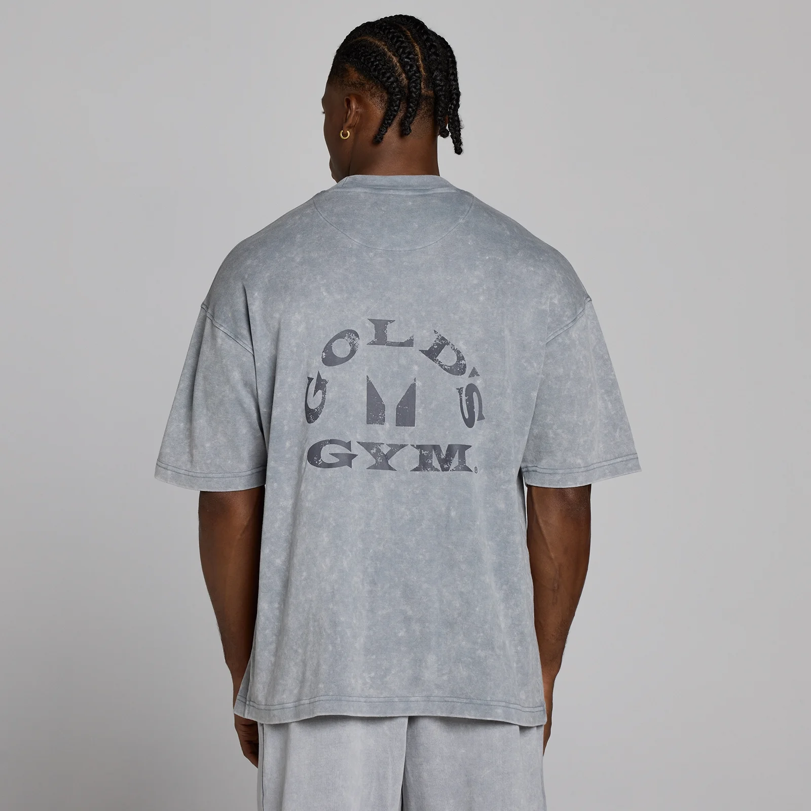 MP X Gold's Muška Washed Graphic Oversized Majica - Steel Blue - XS Slika 4
